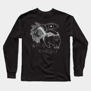 "Watch Yourself" Spooky Skunk with Eye Long Sleeve T-Shirt